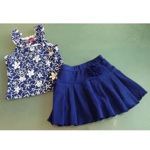 Onekid Blue Skirt Sleeveless Shirt 4T Outfit